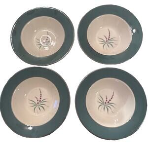 Homer Laughlin Cavalier Eggshell LUPINE Set Of 4 Berry Fruit Bowls 6” Preowned